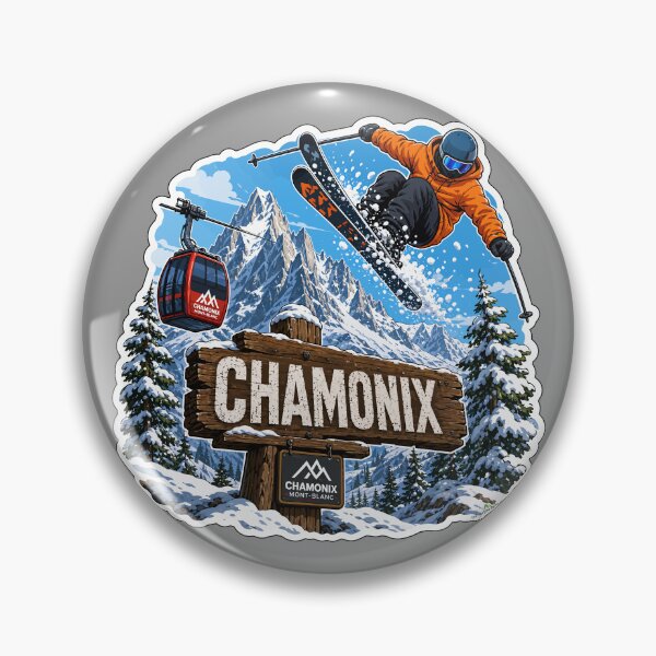 Item preview, Chamonix Mont Blanc Ski France Skiing Alps Sticker T-Shirt 05 designed and sold by OuterShellUK.