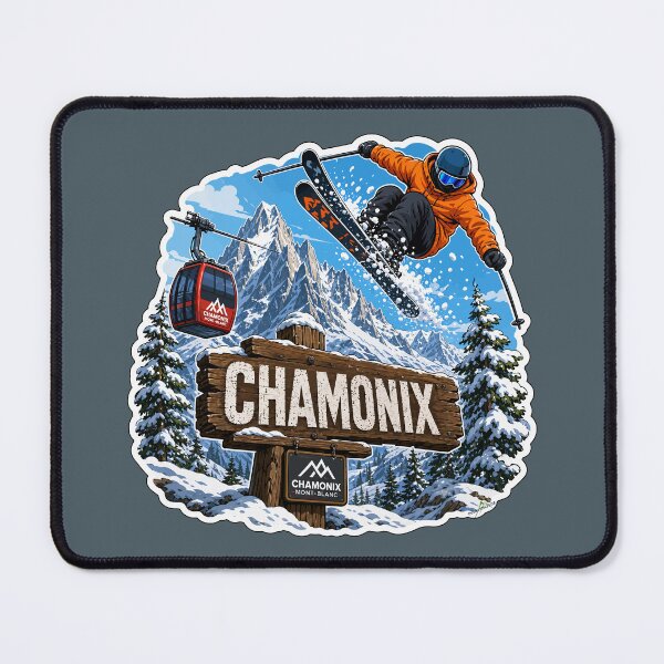 Item preview, Chamonix Mont Blanc Ski France Skiing Alps Sticker T-Shirt 05 designed and sold by OuterShellUK.