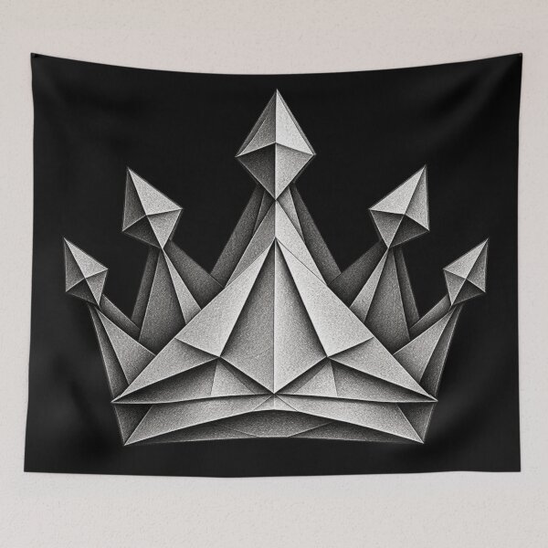 Item preview, Origami Graffiti Crown – Black and White Street Art - PLUSHIWORLD designed and sold by PLUSHIWORLDtm.