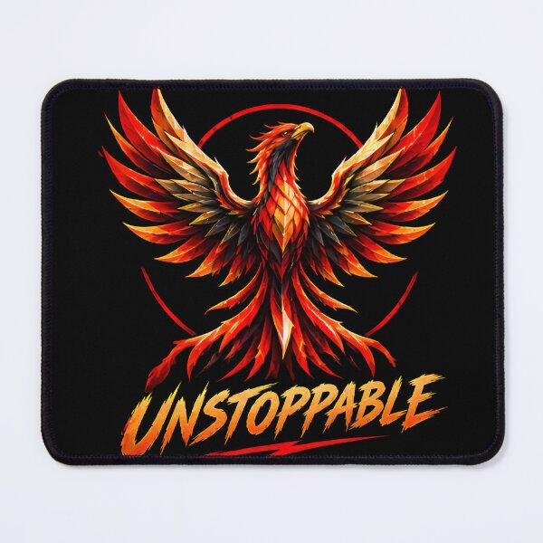 Item preview, Unstoppable Red Fiery Phoenix Bird Typography designed and sold by PrimeRootsArt.
