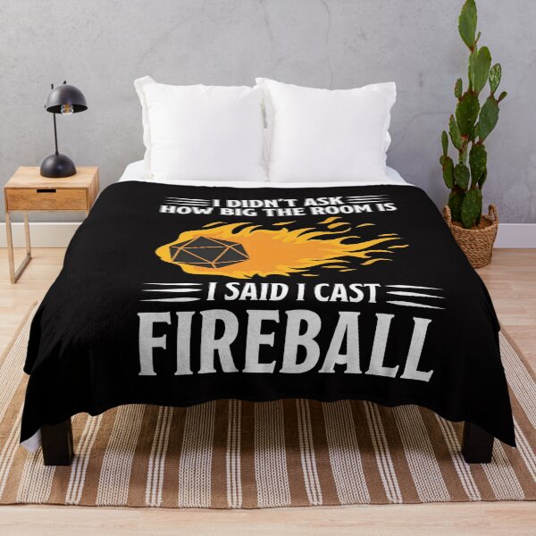 Item preview, I Said I Cast Fireball Flaming D20 Statement Web designed and sold by RawSauropsid.