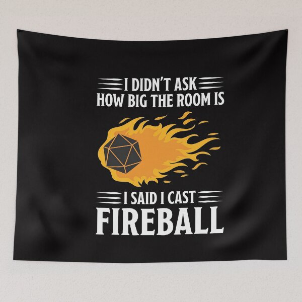 Item preview, I Said I Cast Fireball Flaming D20 Statement Web  designed and sold by RawSauropsid.