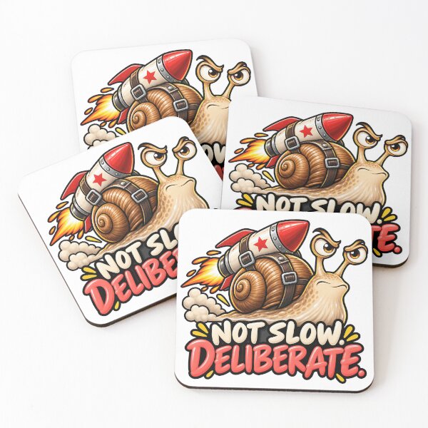 Item preview, Not Slow. Deliberate. - Funny Rocket Snail designed and sold by Ink and Wink.