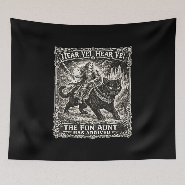 Item preview, Black Cat Hear Ye Fun Aunt Has Arrived designed and sold by 68MadagascarZoo.