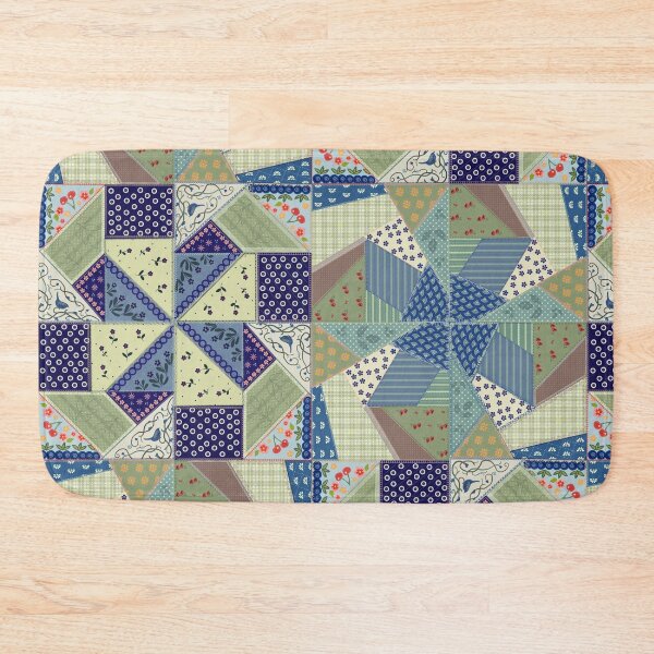 Item preview, Polish Folk Art-Inspired Patchwork Quilt - Hand-Sewn Look designed and sold by The Flying Bunny Studio.