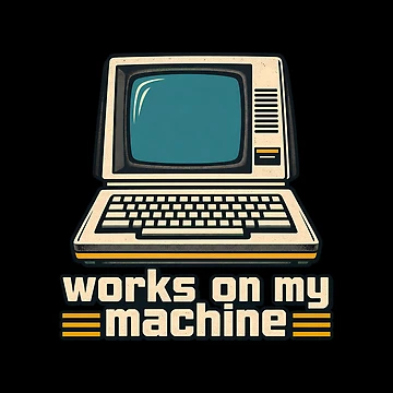 Artwork thumbnail, Works On My Machine Funny Retro Computer Tech Humor Programmers by Photo-Sphere101
