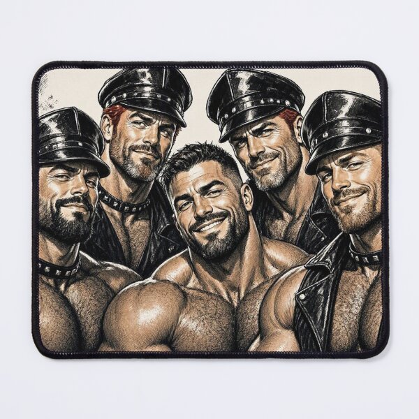 Item preview, Retro Leather "Daddy Trouble" Gay Leather Art Design designed and sold by ItsAKinkThing.