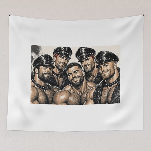 Item preview, Retro Leather "Daddy Trouble" Gay Leather Art Design designed and sold by ItsAKinkThing.
