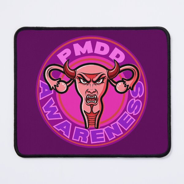Item preview, PMDD Awareness Angry Womb with Horns  designed and sold by QuirkyGuacamole.