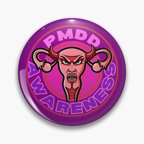 Item preview, PMDD Awareness Angry Womb with Horns  designed and sold by QuirkyGuacamole.