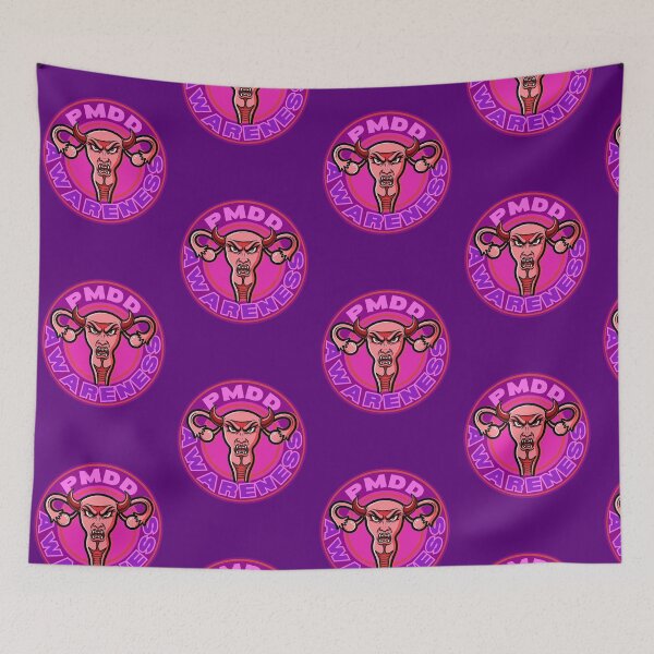 Item preview, PMDD Awareness Angry Womb with Horns  designed and sold by QuirkyGuacamole.