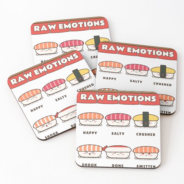 Item preview, Raw Emotions Funny Sushi Pun Kawaii Nigiri designed and sold by somebasic.