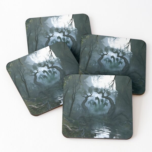 Item preview, A massive Hydra emerging from a mist-covered swamp, Fantasy & Mythological Creatures designed and sold by CDC40.