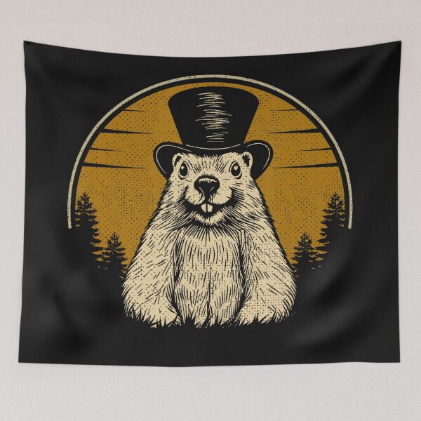 Item preview, Groundhog Day Celebration Top Hat Groundhog designed and sold by Moscettakkk.