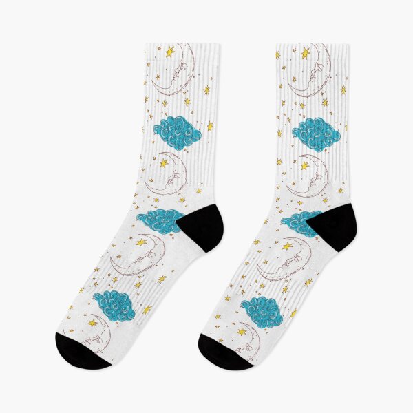 Item preview, Stars, Moon and Clouds — Night Dream designed and sold by Sock Garden.