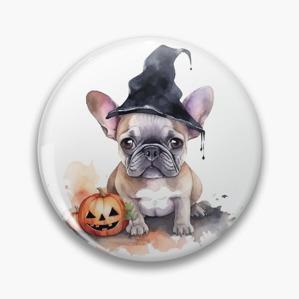 Item preview, Halloween French Bulldog Cute Cartoon Frenchie Pumpkin Watercolor Dog designed and sold by elisarasada.
