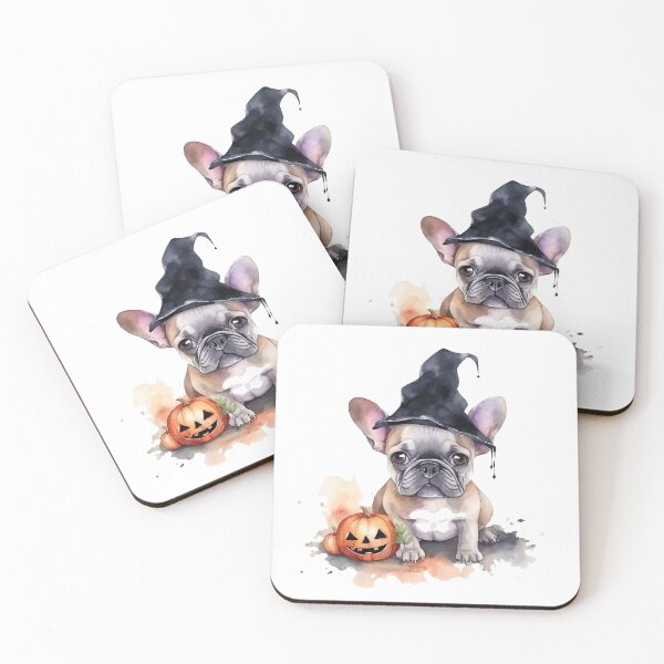 Item preview, Halloween French Bulldog Cute Cartoon Frenchie Pumpkin Watercolor Dog designed and sold by elisarasada.