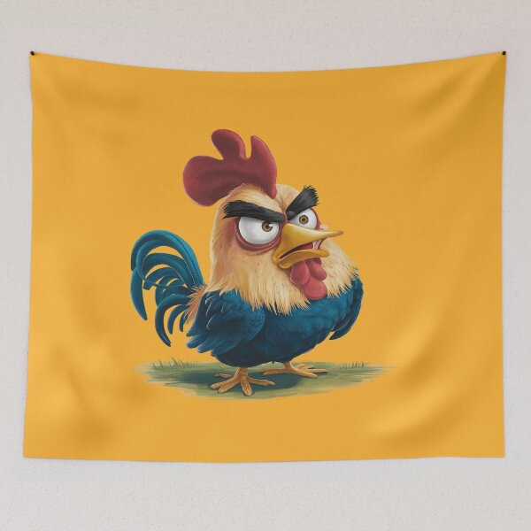 Item preview, Angry Rooster Funny Farm Animal Art designed and sold by Veganizer.art.