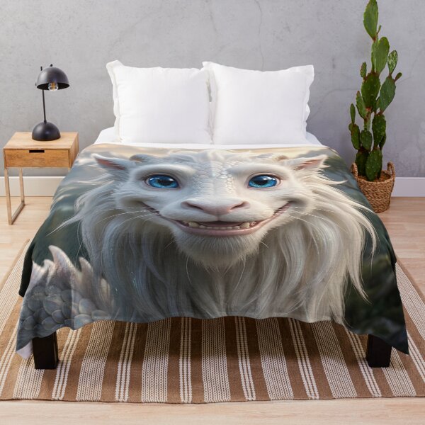 Item preview, Beautiful Friendly White Luck Dragon Smiling At You designed and sold by LuckDragonGifts.