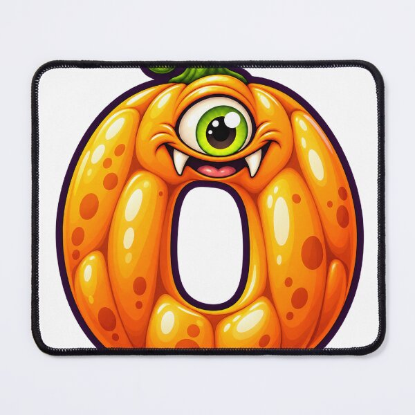 Item preview, Cute Spooky Halloween Letter O - Pumpkin Cyclops designed and sold by The198X.