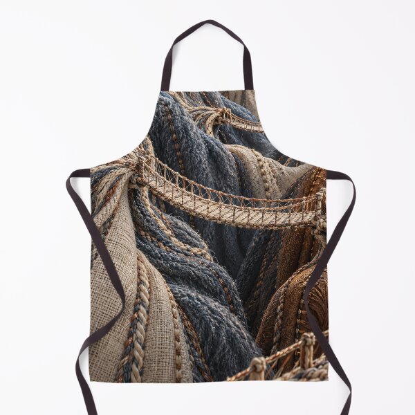 Item preview, Suspension Bridges Across Woven Textile Mountains – Surreal Fiber Landscape Art designed and sold by Kaleidoscope Print.