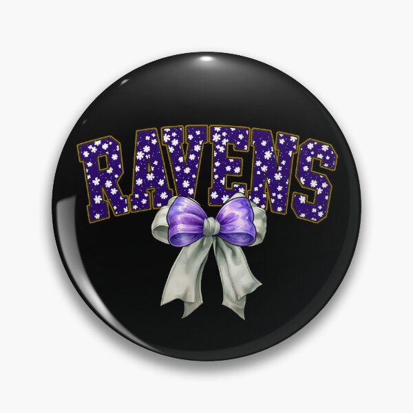 Item preview, Ravens Floral Coquette Bow Football Spirit designed and sold by Floral Vintage.