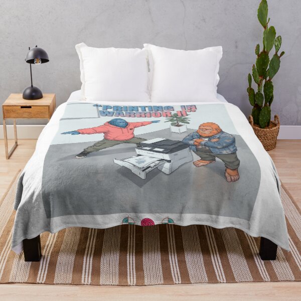 Item preview, Printing in Warrior II - Funny Bigfoot Office Yoga Design designed and sold by Whimsy Trail Co.