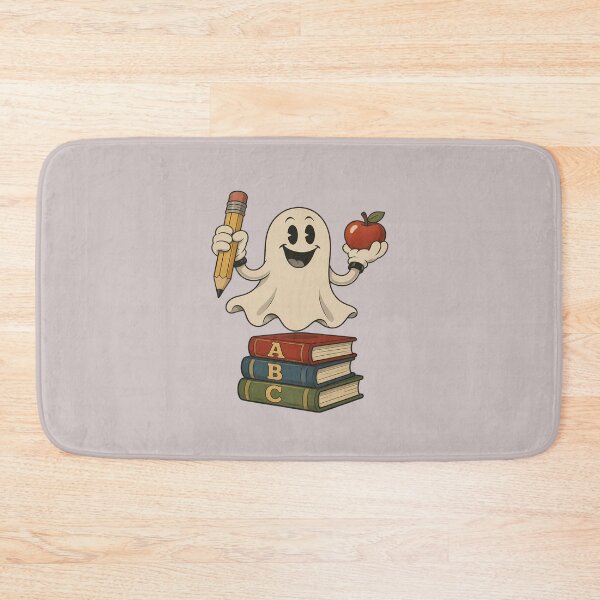 Artikelvorschau, Niedliche Geisterlehrerin – Halloween-Klassenzimmer, Bücher und Apfel entworfen und verkauft von Art-Arcade6.