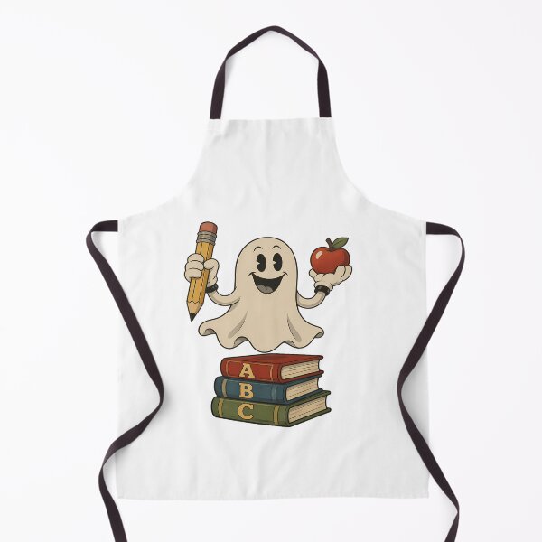 Item preview, Cute Ghost Teacher – Halloween Classroom, Books and Apple designed and sold by Art-Arcade6.