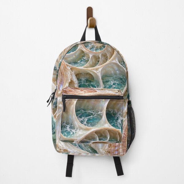 Item preview, Ocean Inside Nautilus Shells – Iridescent Coastal Fantasy Art designed and sold by Kaleidoscope Print.