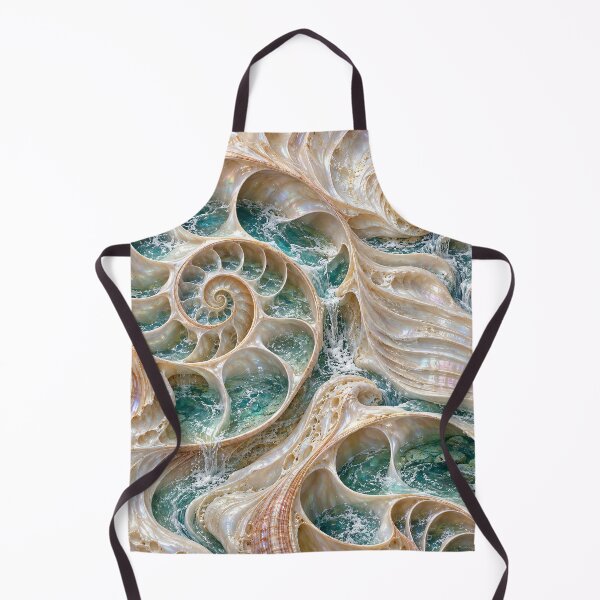 Item preview, Ocean Inside Nautilus Shells – Iridescent Coastal Fantasy Art designed and sold by Kaleidoscope Print.
