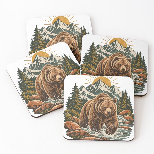 Item preview, Alpine Bear Wilderness Scene designed and sold by CarrotBadminton.