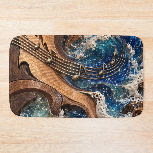 Item preview, Violin Melting into Ocean Waves – Surreal Music and Sea Art designed and sold by Kaleidoscope Print.