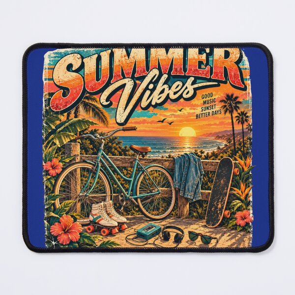 Item preview, Summer Vibes Retro Beach Sunset 80s Nostalgia Graphic designed and sold by Soluna Studio.
