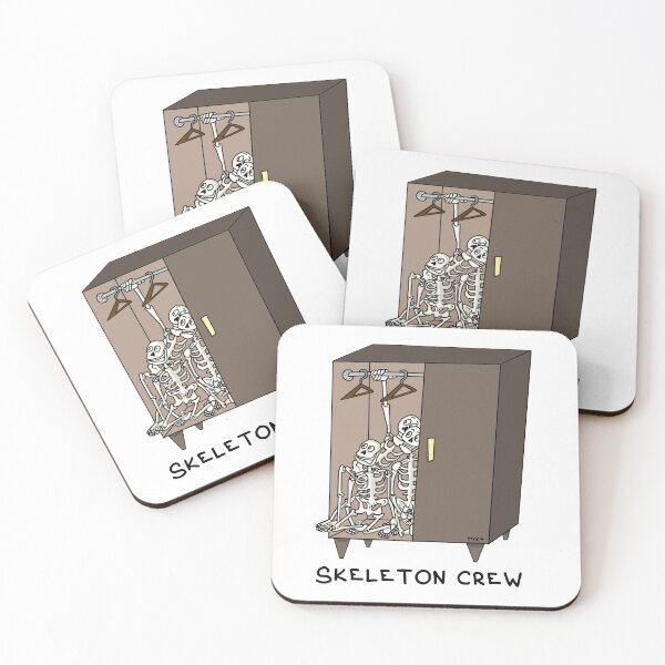 Item preview, Skeleton Crew Sticker | Funny Office Work Humor Skeleton In Closet Pun designed and sold by MyxaART.