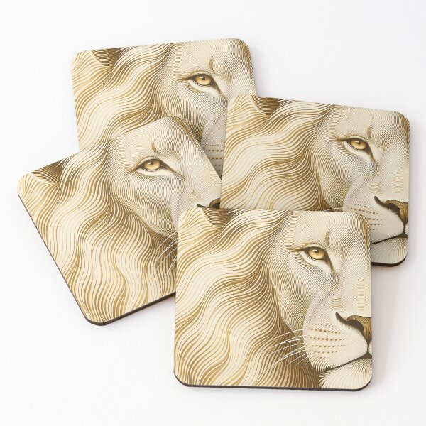 Item preview, Golden Line Lion – Minimalist Optical Art Portrait designed and sold by Jandedan.