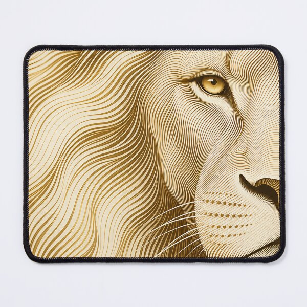 Item preview, Golden Line Lion – Minimalist Optical Art Portrait designed and sold by Jandedan.