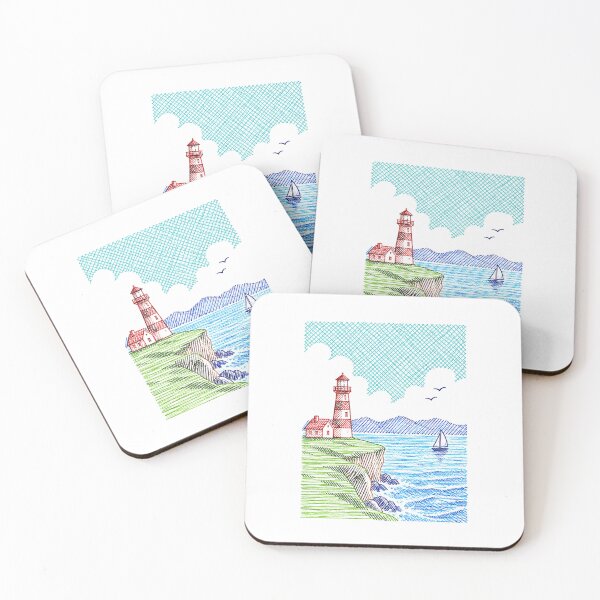 Item preview, Lighthouse Coastal Landscape designed and sold by Colorful-Garden.