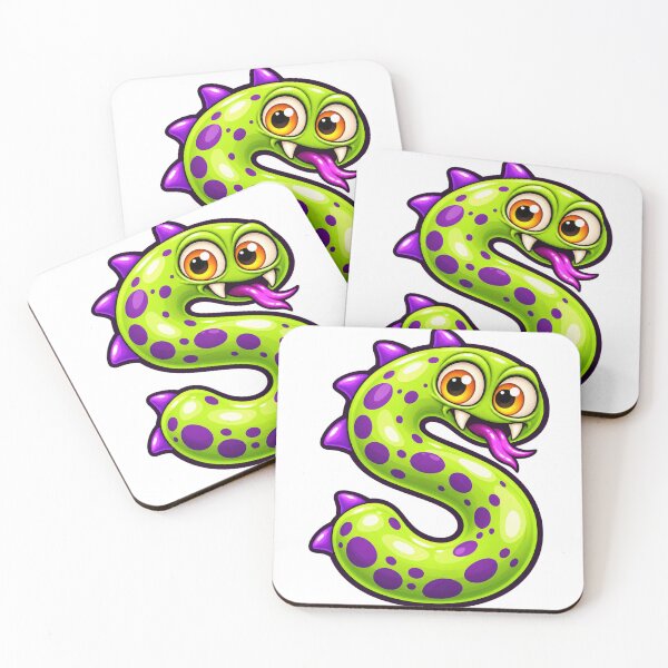 Item preview, Cute Spooky Halloween Letter S - Slime Serpent designed and sold by The198X.