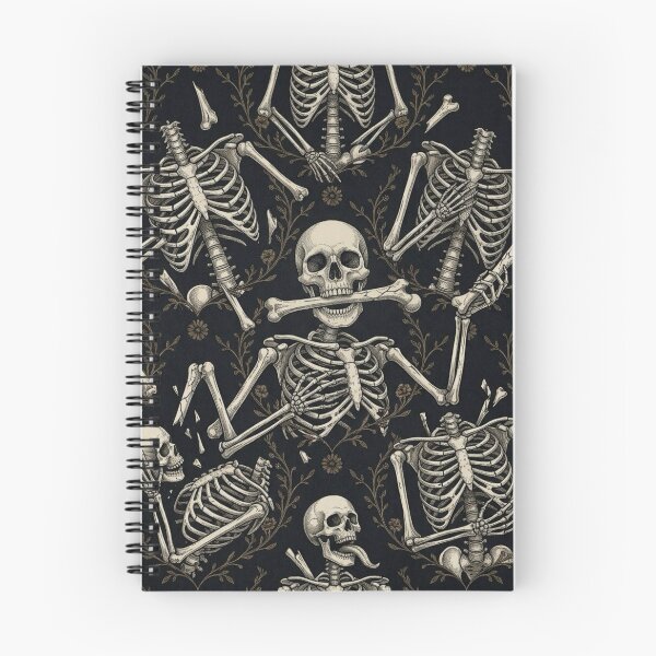 Item preview, "I Ate Myself" - Dark Whimsigoth Overthinking Skeleton Pattern designed and sold by cabuks.