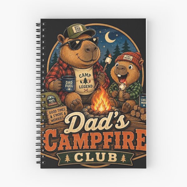 Item preview, Dad's Campfire Club Cute Capybara Camping Dad and Kid Gift T-Shirt designed and sold by Laugh & Rewind .