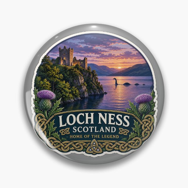 Artikelvorschau, Loch Ness Schottland Loch Ness Monster Aufkleber T-Shirt 01 entworfen und verkauft von OuterShellUK.