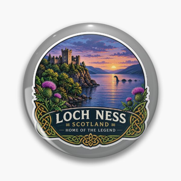 Artikelvorschau, Loch Ness Schottland Loch Ness Monster Aufkleber T-Shirt 02 entworfen und verkauft von OuterShellUK.