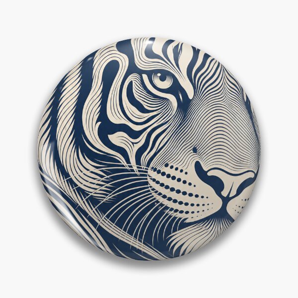 Item preview, Midnight Line Tiger – Minimalist Optical Art Portrait designed and sold by Jandedan.