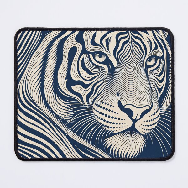 Item preview, Midnight Line Tiger – Minimalist Optical Art Portrait designed and sold by Jandedan.