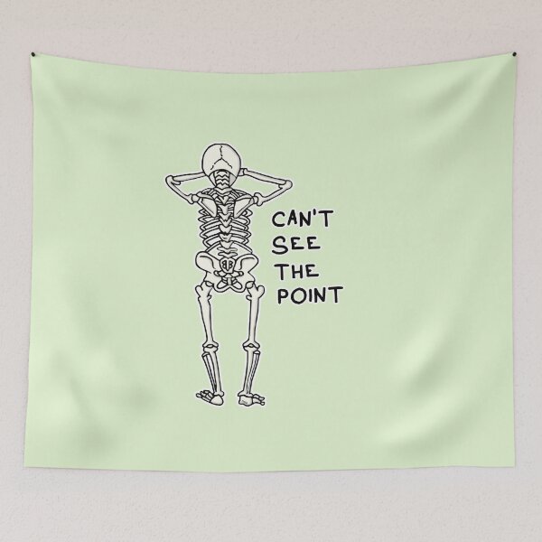 Item preview, Can't See The Point Sticker | Funny Skeleton Covering Eyes Dark Humor designed and sold by MyxaART.