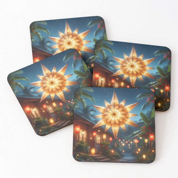 Item preview, Glowing Filipino Parol Star Lantern during a Tropical Christmas Night designed and sold by Sybille-Yates.