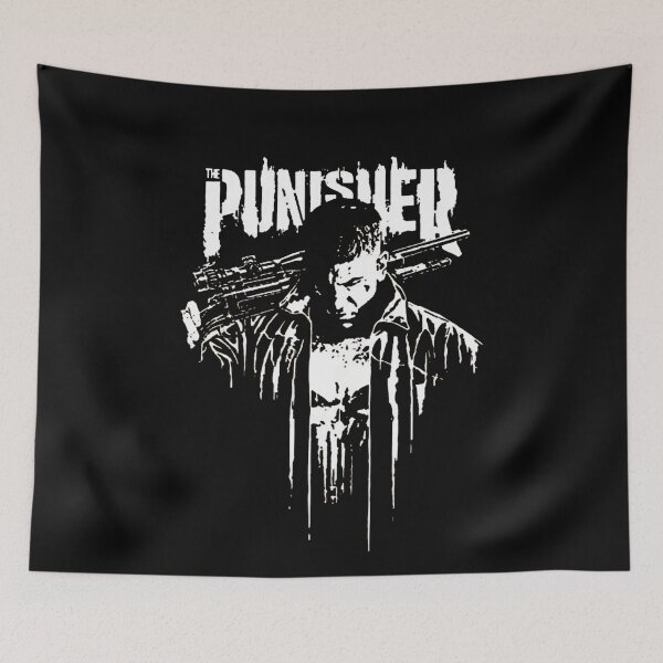 Item preview, ThePunisher FrankCastle Dark Vigilante Sniper Skull Stencil Tactical Antihero Art designed and sold by DumpsterJuicee.