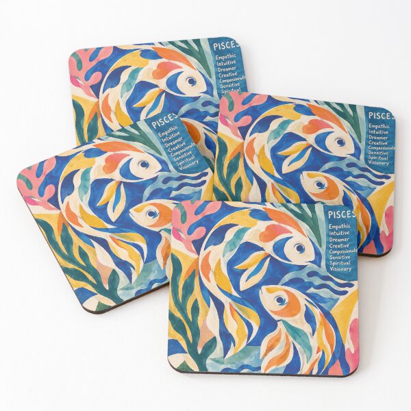 Item preview, Pisces Painting – Colourful Zodiac and Astrology Art designed and sold by GalleryKauffeld.
