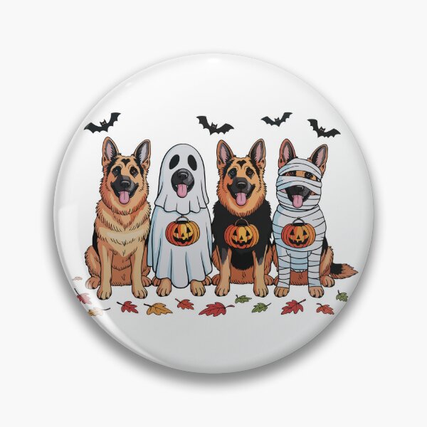 Item preview, Halloween German Shepherd Ghost and Mummy Dogs with Pumpkins designed and sold by elisarasada.